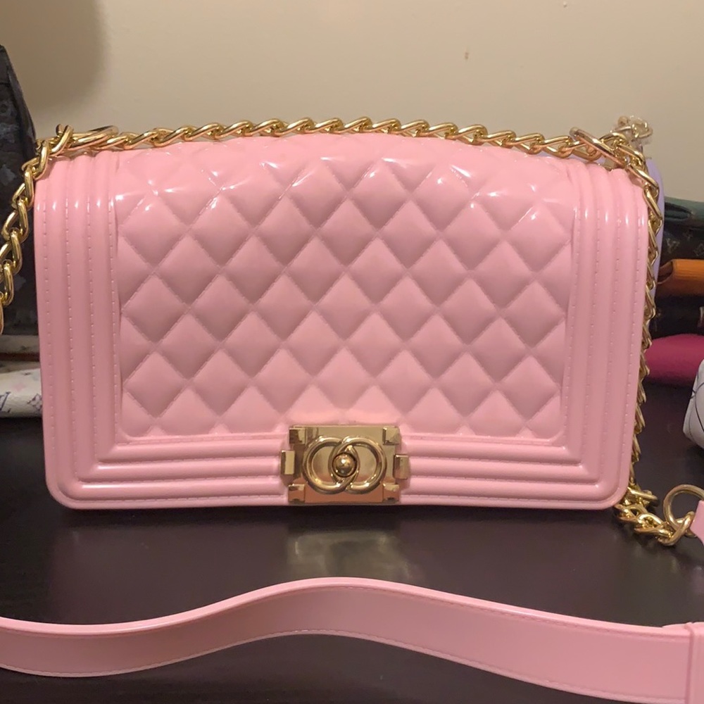 Pink quilted style crossbody